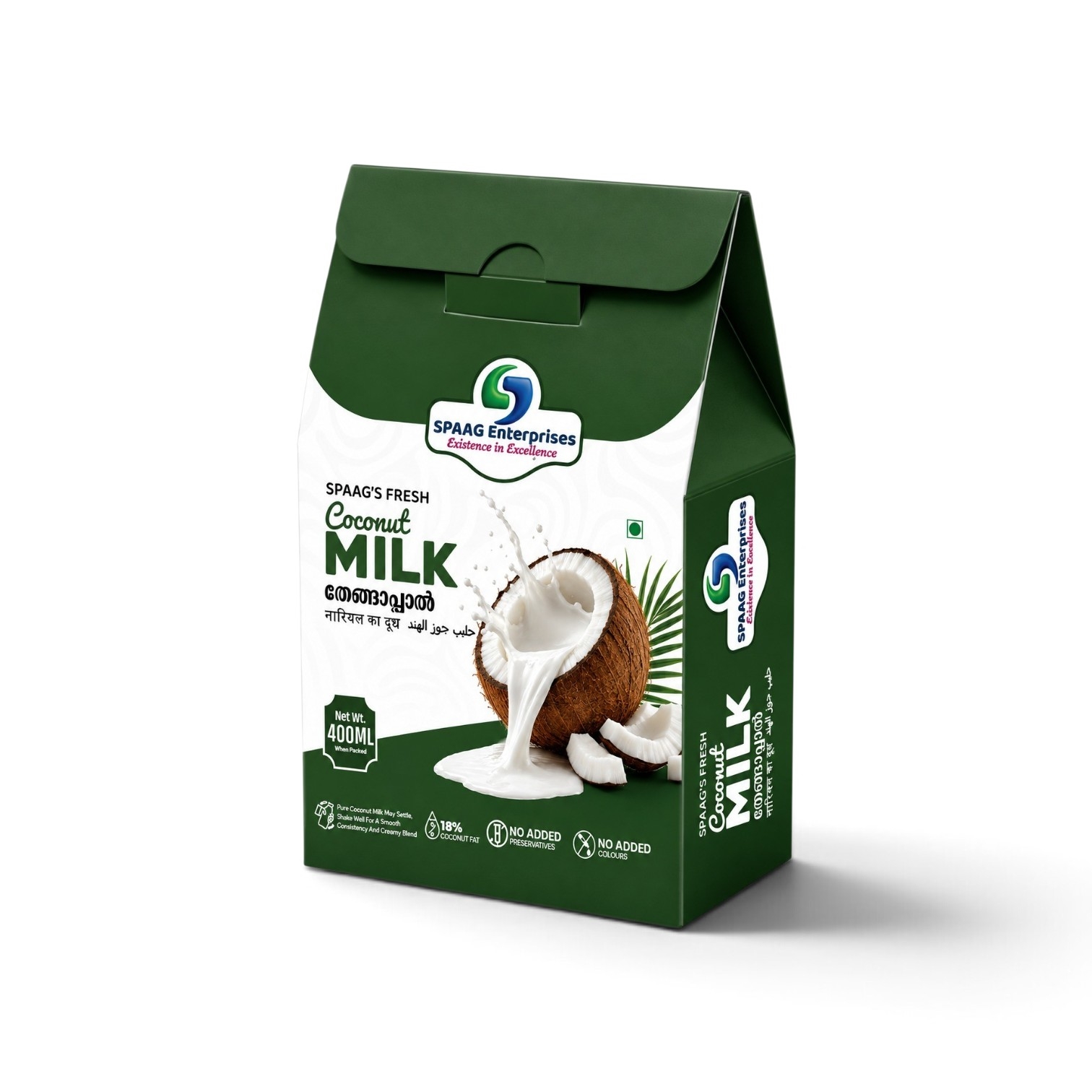 SPAAG's Fresh Coconut Milk 400ml Pouch