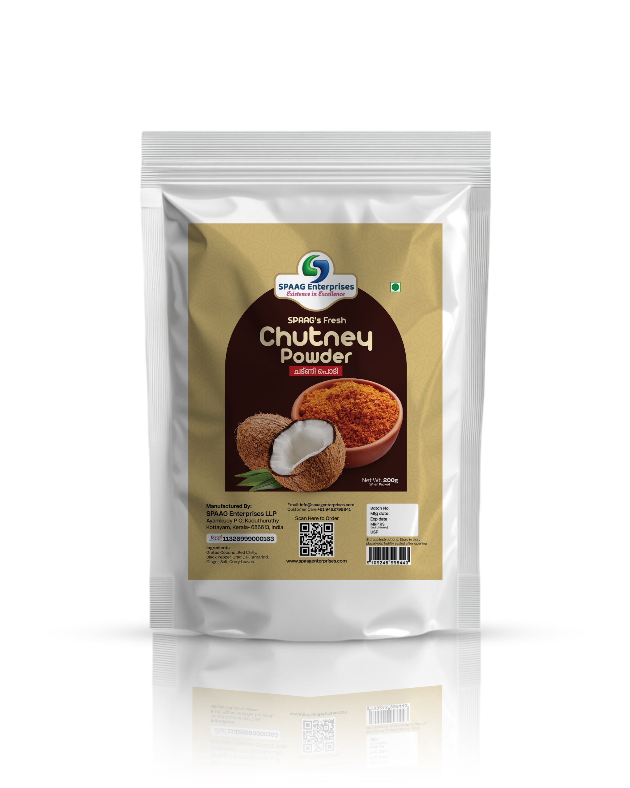 SPAAG's Fresh Kerala coconut chutney powder